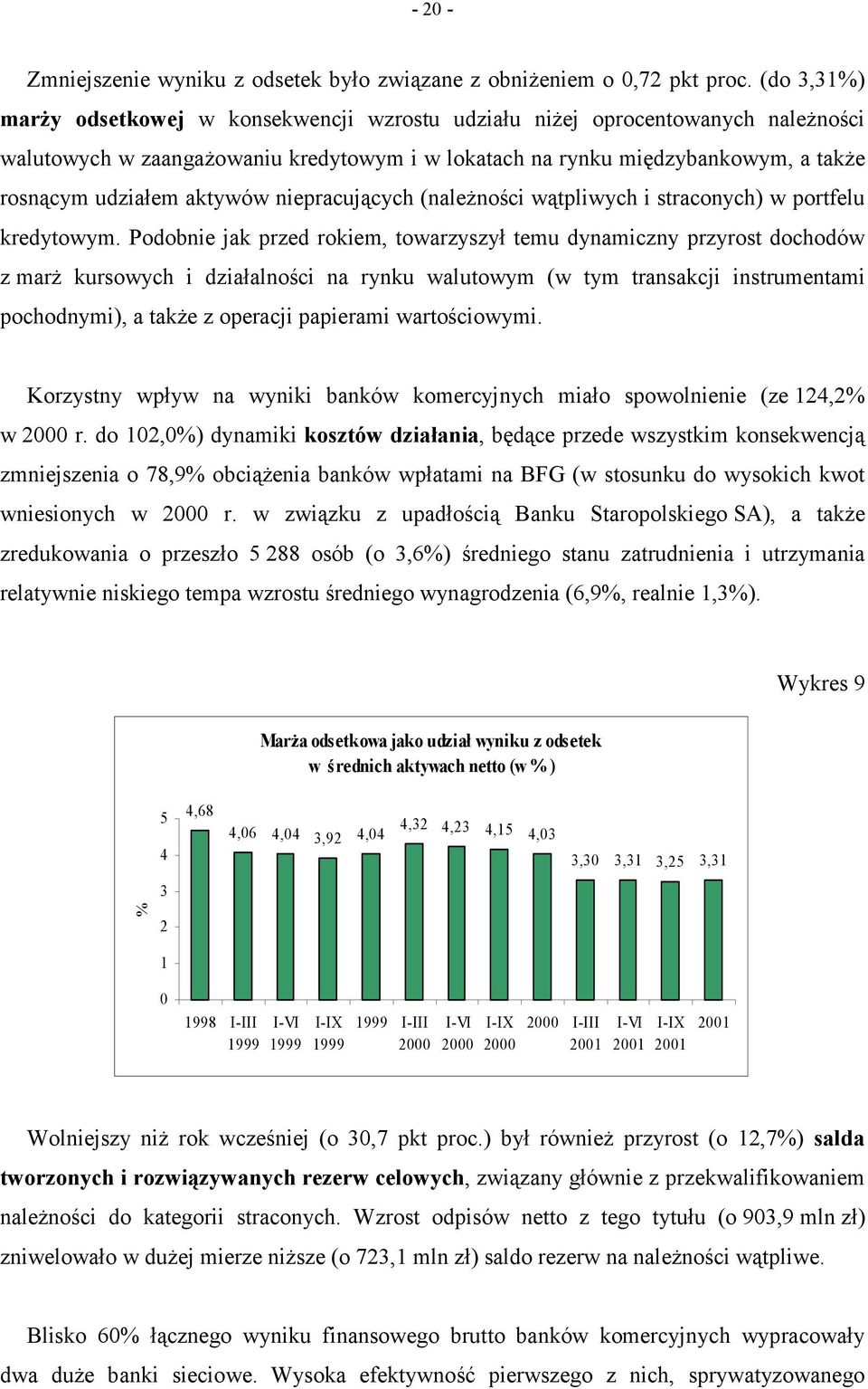 aktywów niepracujących (należności wątpliwych i straconych) w portfelu kredytowym.