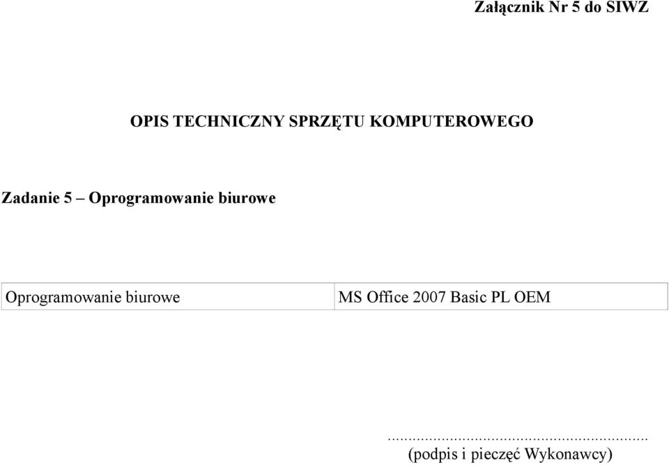 biurowe MS Office 2007 Basic
