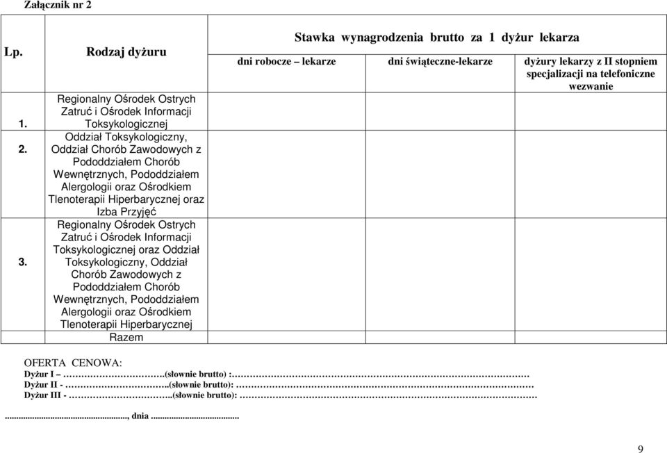 oraz Ośrodkiem Tlenoterapii Hiperbarycznej oraz Izba Przyjęć Regionalny Ośrodek Ostrych Zatruć i Ośrodek Informacji Toksykologicznej oraz Oddział Toksykologiczny, Oddział Chorób Zawodowych z