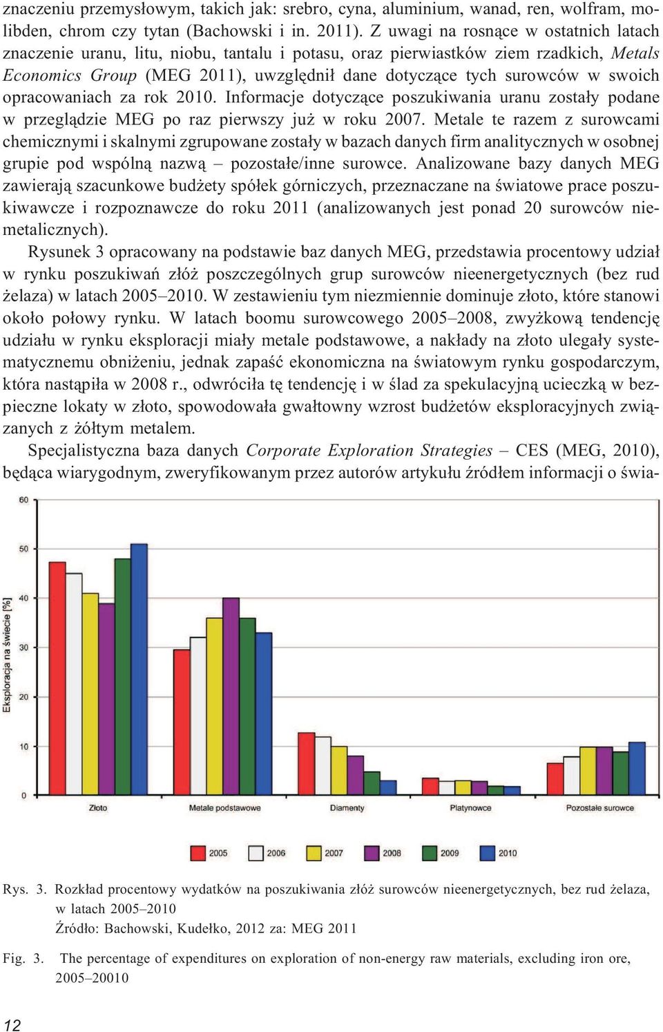 swoich opracowaniach za rok 2010. Informacje dotycz¹ce poszukiwania uranu zosta³y podane w przegl¹dzie MEG po raz pierwszy ju w roku 2007.