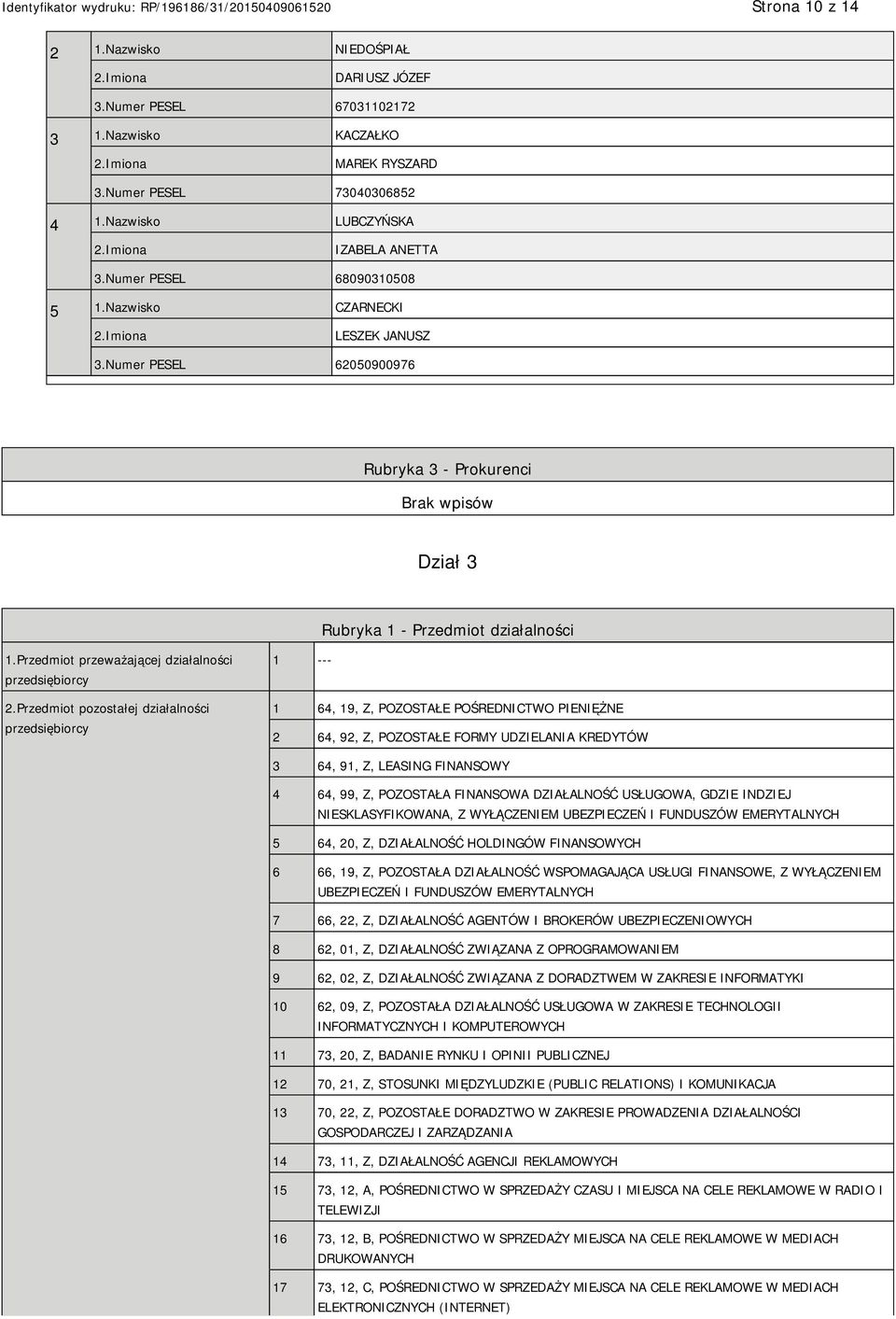 Przedmiot przeważającej działalności przedsiębiorcy 2.