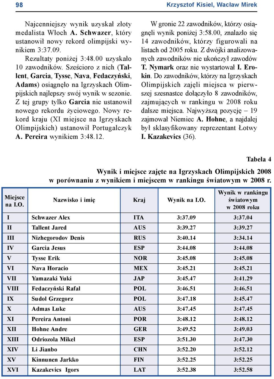 Z tej grupy tylko Garcia nie ustanowił nowego rekordu życiowego. Nowy rekord kraju (XI miejsce na Igrzyskach Olimpijskich) ustanowił Portugalczyk A. Pereira wynikiem 3:48.12.