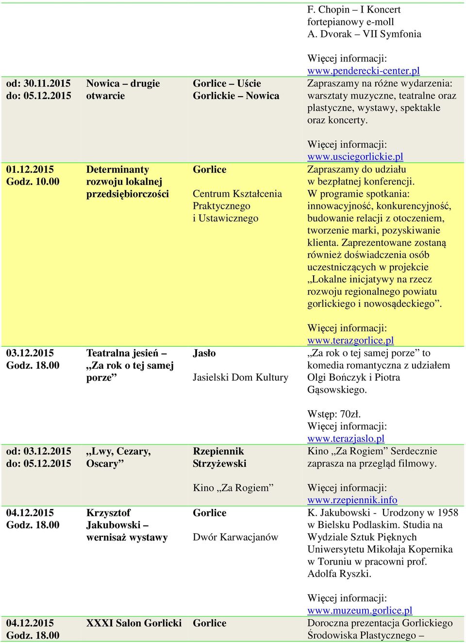 00 Determinanty rozwoju lokalnej przedsiębiorczości Centrum Kształcenia Praktycznego i Ustawicznego www.usciegorlickie.pl Zapraszamy do udziału w bezpłatnej konferencji.