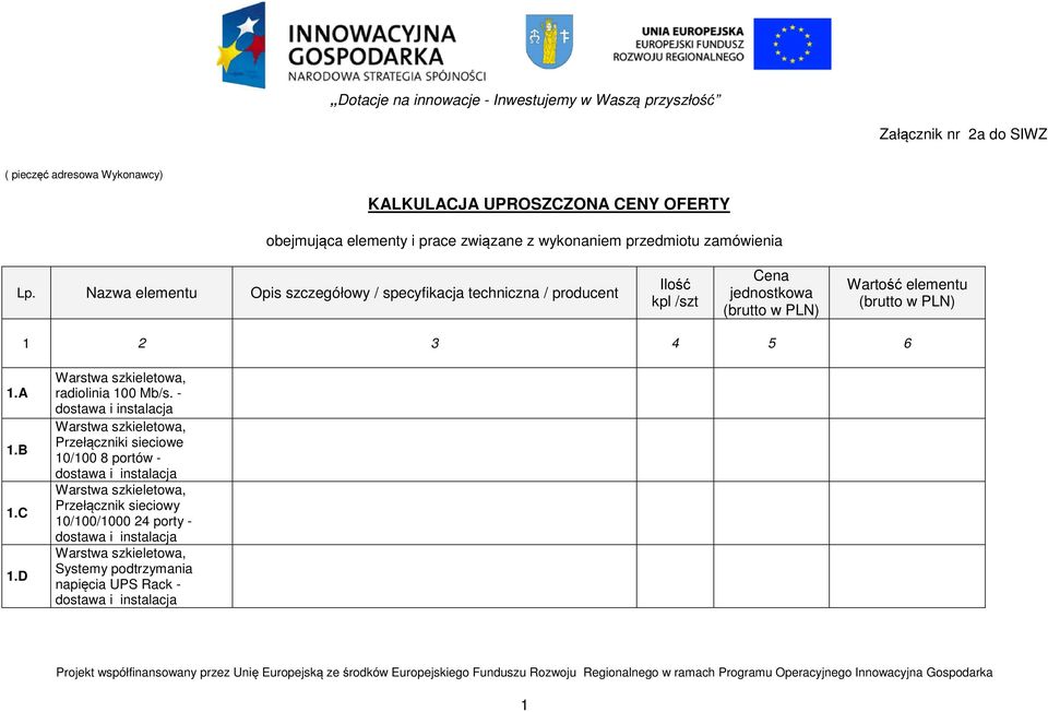 4 5 6 1.A 1.B 1.C 1.D radiolinia 100 Mb/s.