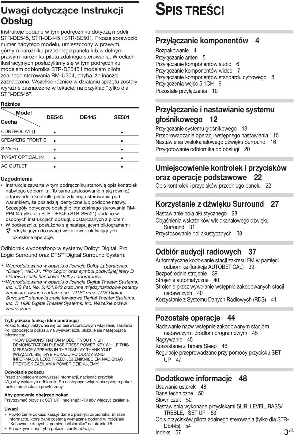 W celach ilustracyjnych posłużyliśmy się w tym podręczniku modelem odbiornika ST-DE545 i modelem pilota zdalnego sterowania M-U304, chyba, że inaczej zaznaczono.