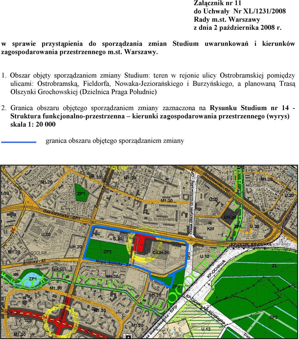 ulicy Ostrobramskiej pomiędzy ulicami: Ostrobramską,