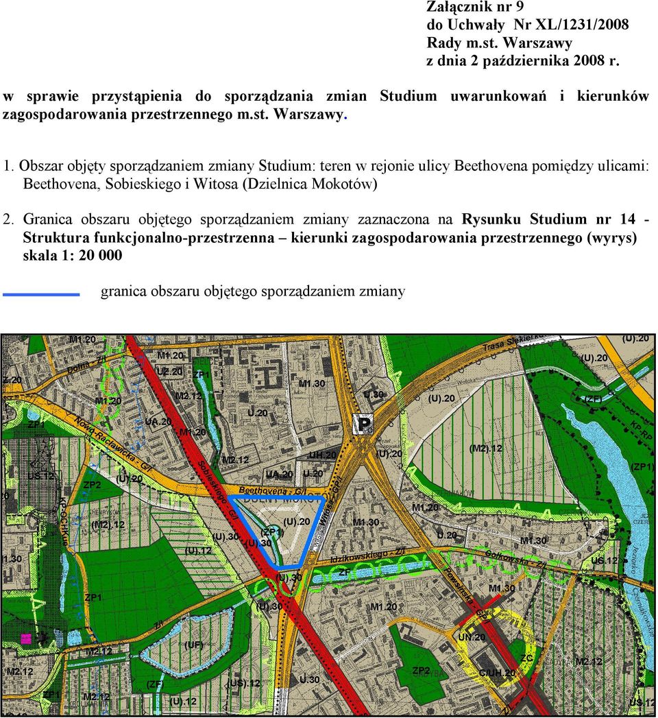 Studium: teren w rejonie ulicy Beethovena