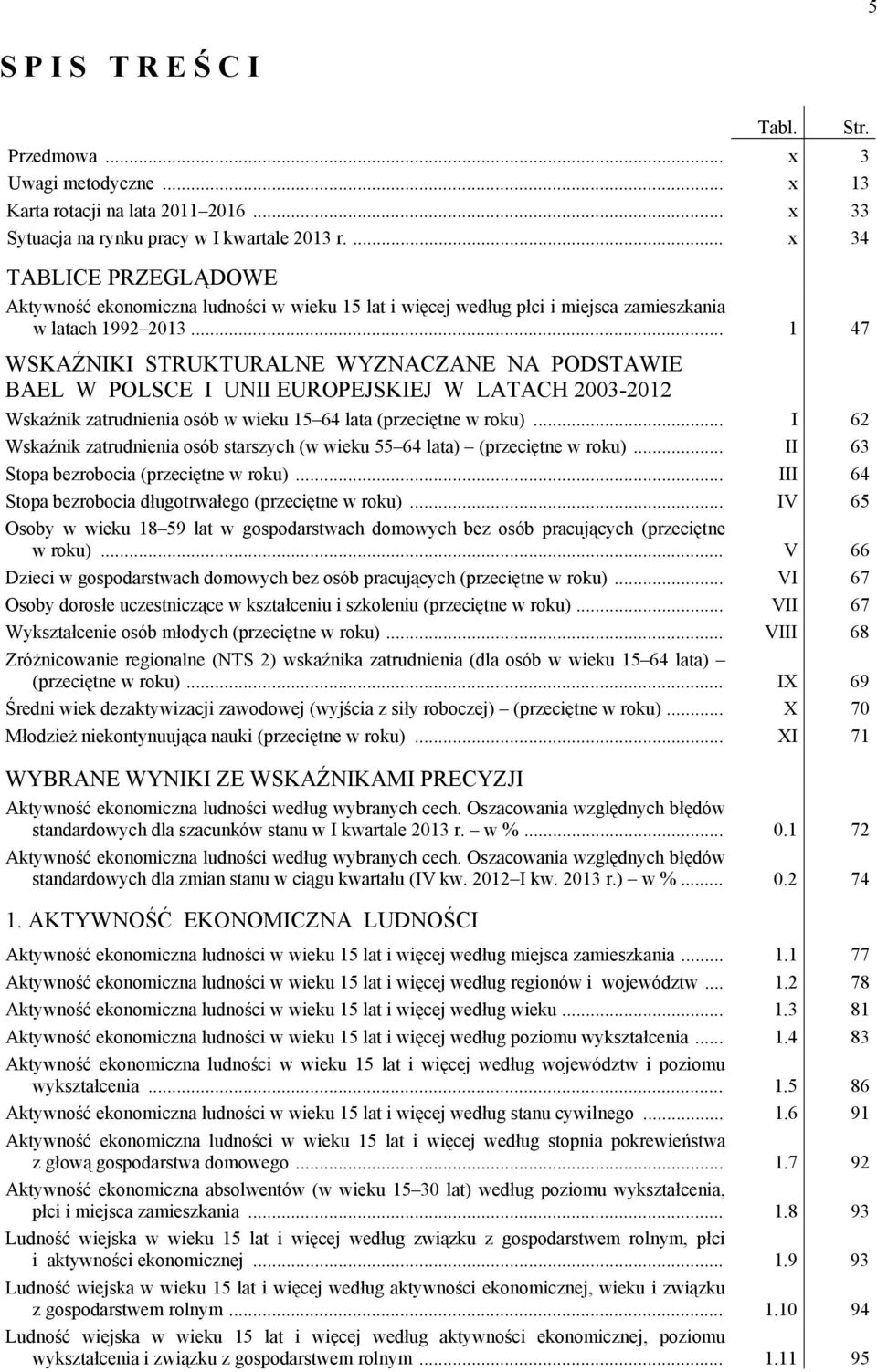 .. 1 47 WSKAŹNIKI STRUKTURALNE WYZNACZANE NA PODSTAWIE BAEL W POLSCE I UNII EUROPEJSKIEJ W LATACH 2003-2012 Wskaźnik zatrudnienia osób w wieku 15 64 lata (przeciętne w roku).