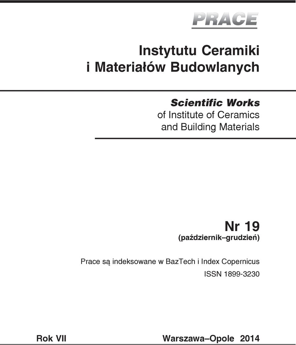 19 (październik grudzień) Prace są indeksowane w BazTech