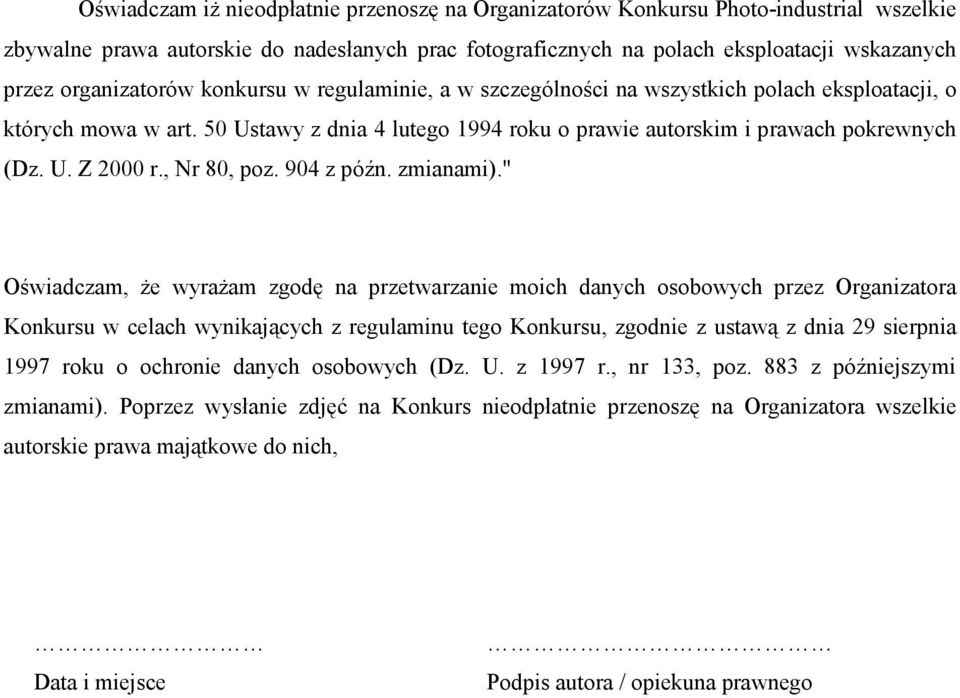 , Nr 80, poz. 904 z późn. zmianami).