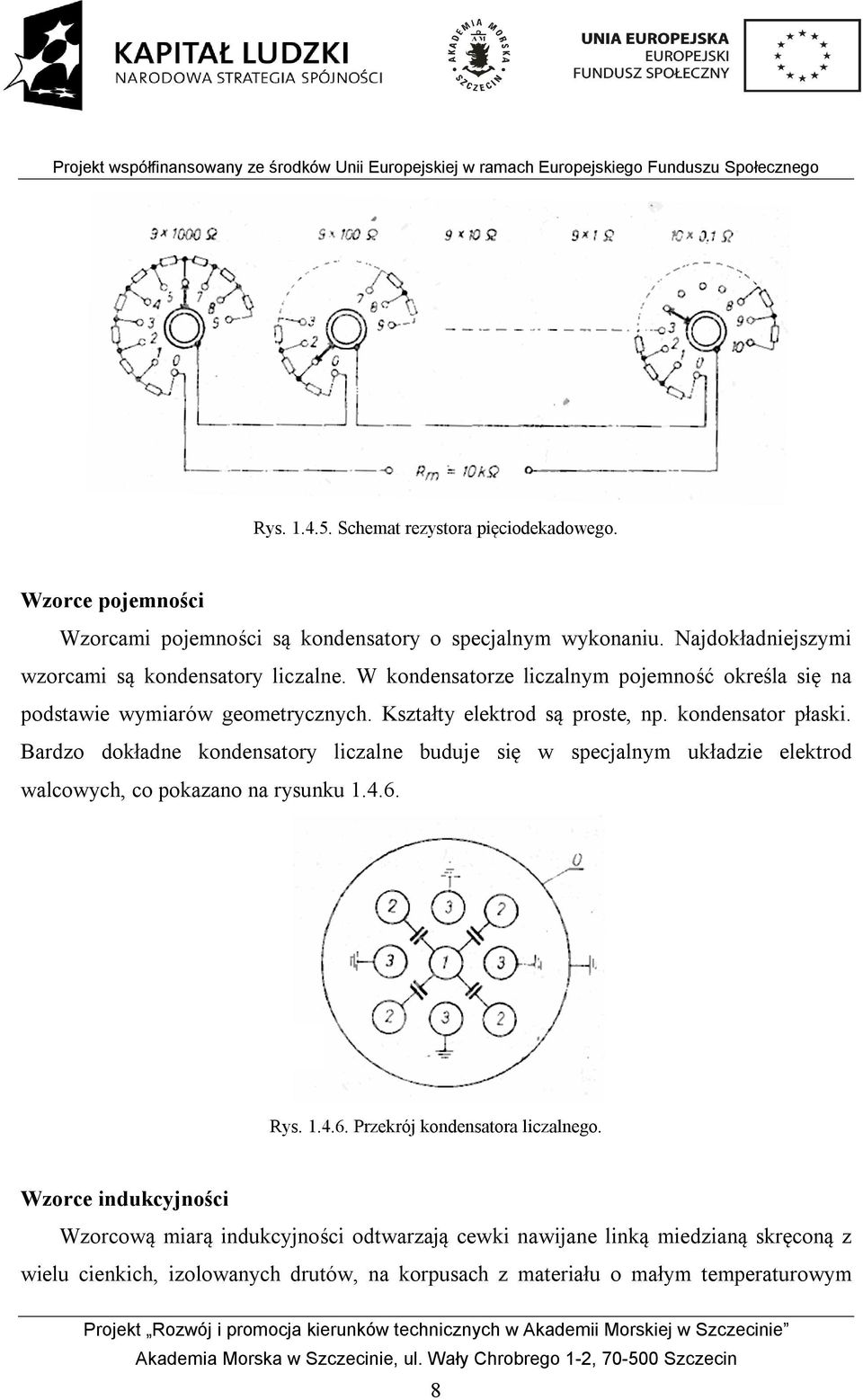 Kształty elektrod są proste, np. kondensator płaski. Bardzo dokładne kondensatory liczalne buduje się w specjalnym układzie elektrod walcowych, co pokazano na rysunku 1.