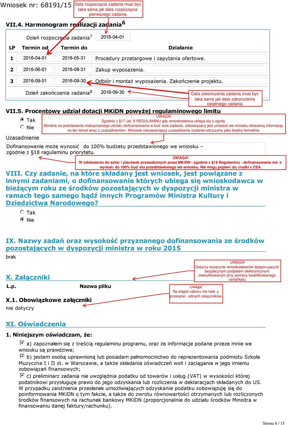 Procentowy udział dotacji MKiDN powyżej regulaminowego limitu nmlkji Tak nmlkj Nie Uzasadnienie Dofinansowanie może wynosić do 100% budżetu przedstawionego we wniosku zgodnie z 18 regulaminu