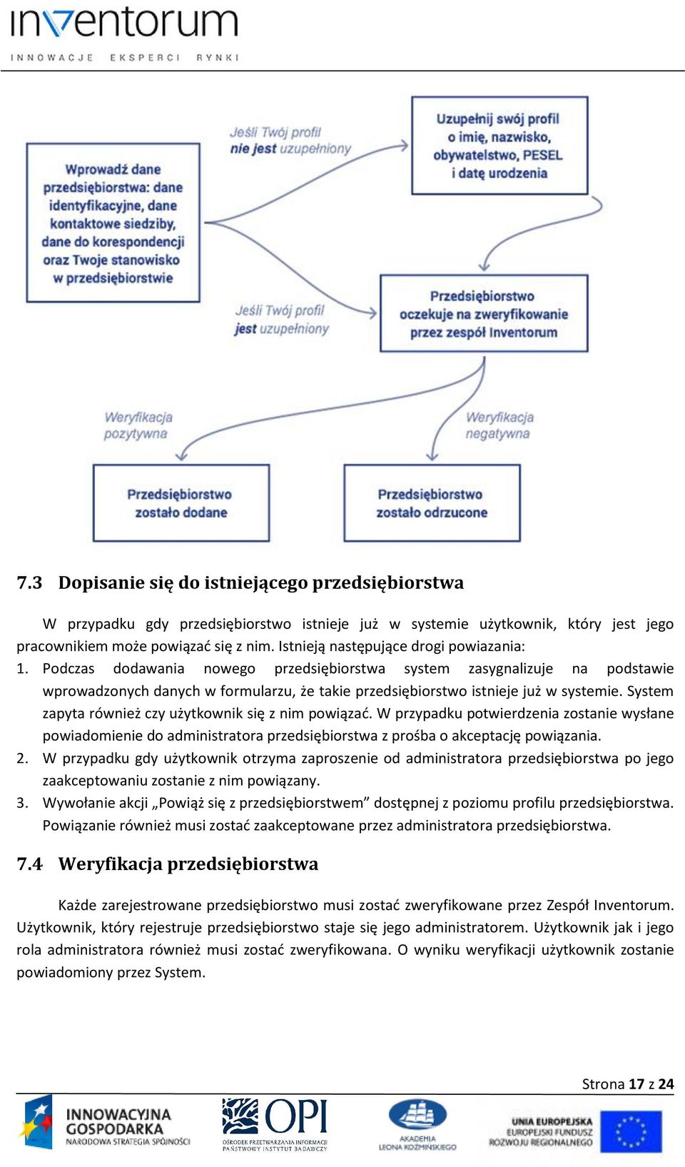 Podczas dodawania nowego przedsiębiorstwa system zasygnalizuje na podstawie wprowadzonych danych w formularzu, że takie przedsiębiorstwo istnieje już w systemie.