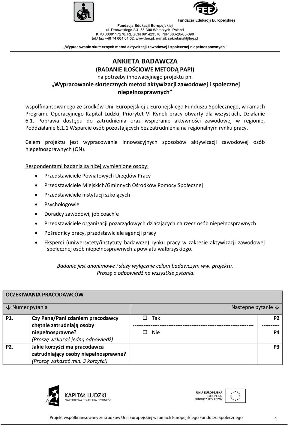 Operacyjnego Kapitał Ludzki, Priorytet VI Rynek pracy otwarty dla wszystkich, Działanie 6.1. Poprawa dostępu do zatrudnienia oraz wspieranie aktywności zawodowej w regionie, Poddziałanie 6.1.1 Wsparcie osób pozostających bez zatrudnienia na regionalnym rynku pracy.