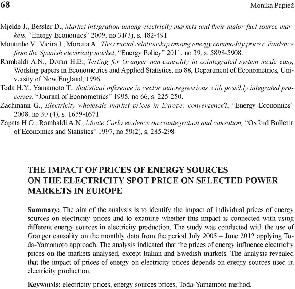 idence from the Spanish electricity market, En