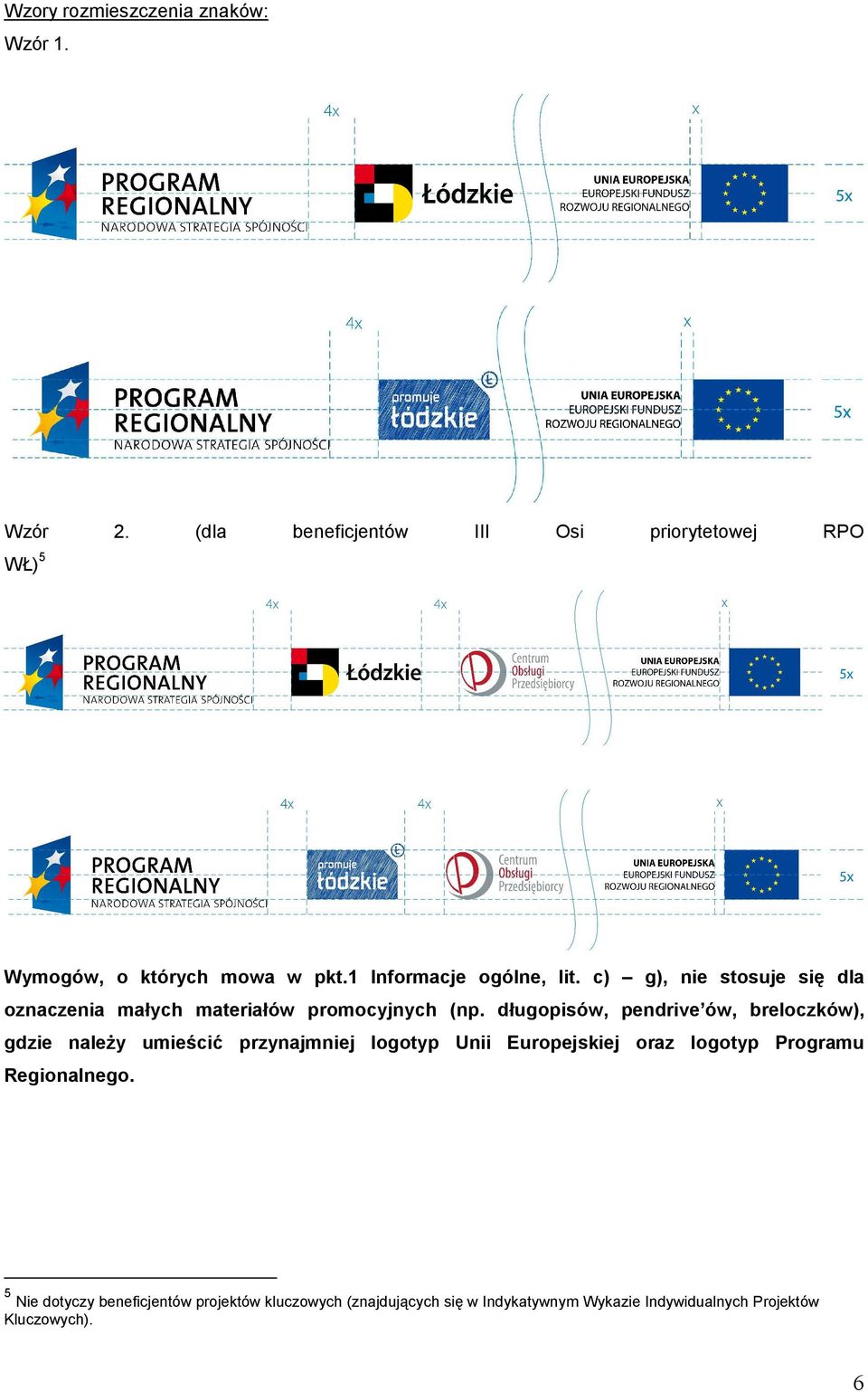 c) g), nie stosuje się dla oznaczenia małych materiałów promocyjnych (np.