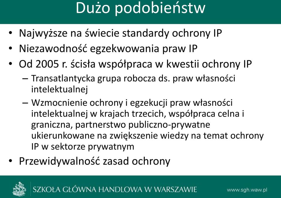 praw własności intelektualnej Wzmocnienie ochrony i egzekucji praw własności intelektualnej w krajach trzecich,