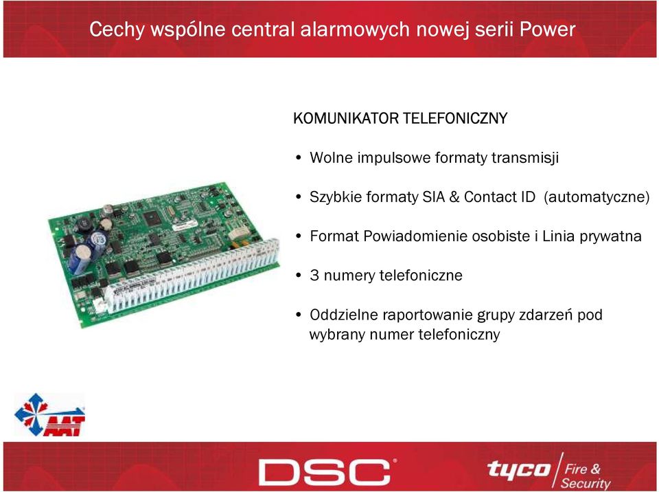 Contact ID (automatyczne) Format Powiadomienie osobiste i Linia prywatna