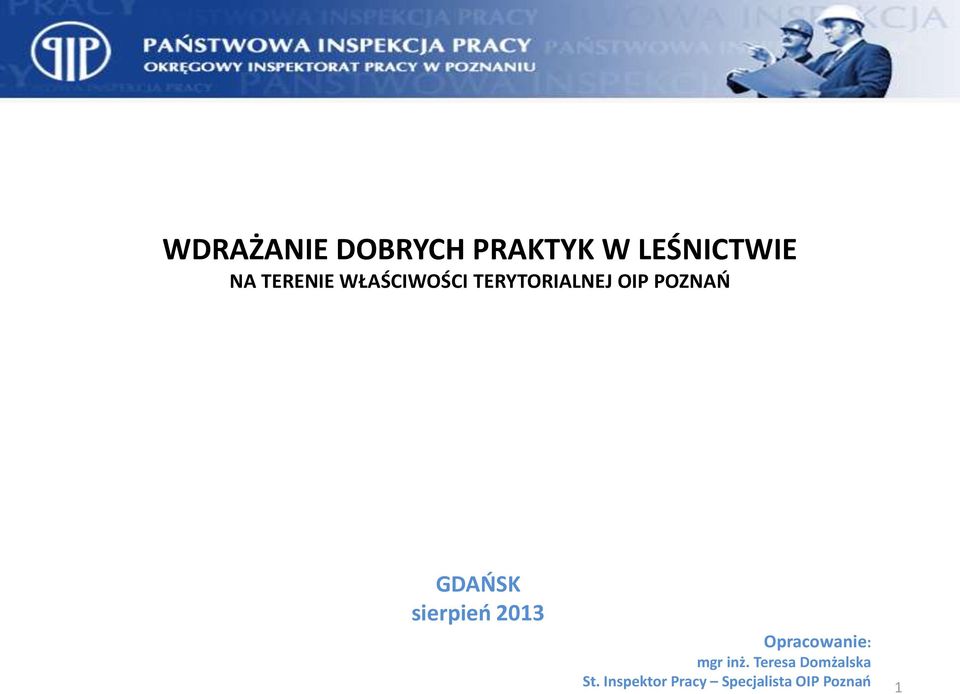 GDAŃSK sierpień 2013 Opracowanie: mgr inż.