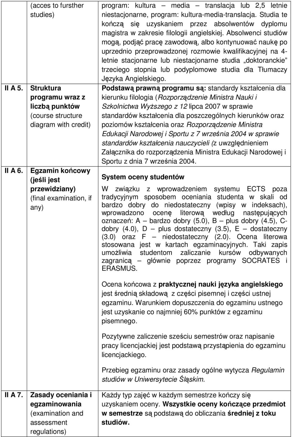 egzaminowania (examination and assessment regulations) program: kultura media translacja lub 2,5 letnie niestacjonarne, program: kultura-media-translacja.