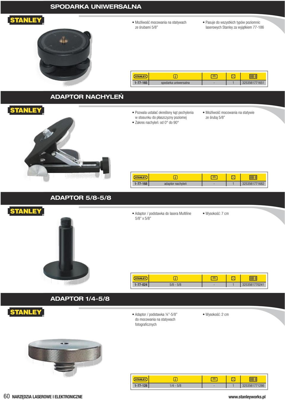 śrubą 5/8 1-77-168 adaptor nachyleń - 1 3253561771682 ADAPTOR 5/8-5/8 Adaptor / podstawka do lasera Multiline 5/8 x 5/8 Wysokość: 7 cm 1-77-024 5/8-5/8-1 3253561770241 ADAPTOR