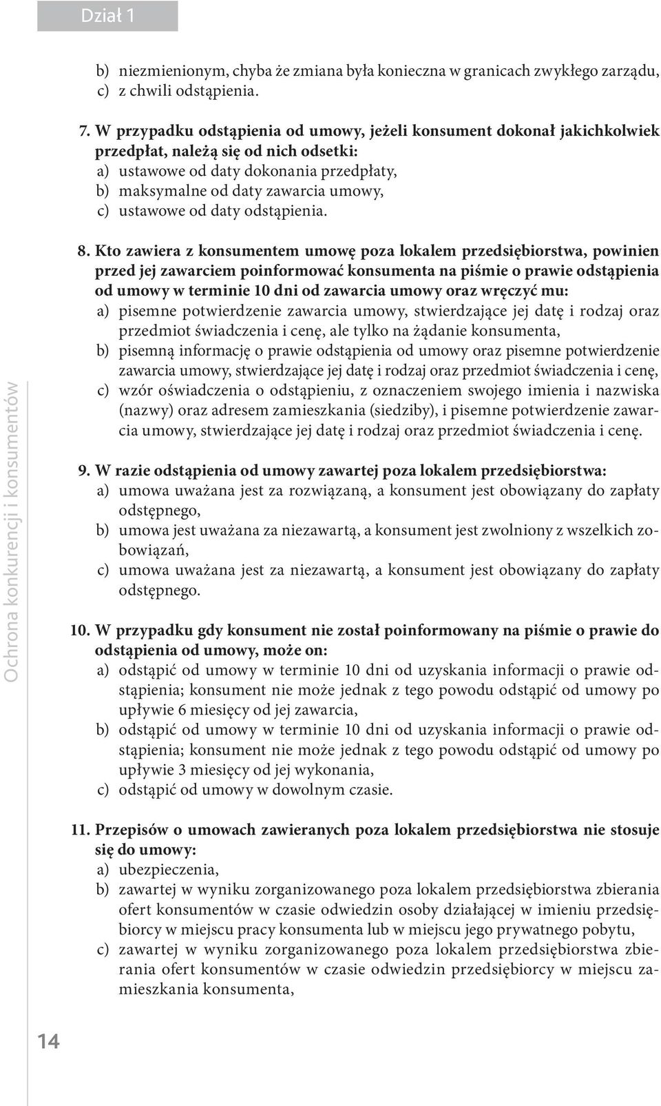 ustawowe od daty odstąpienia. Ochrona konkurencji i konsumentów 8.