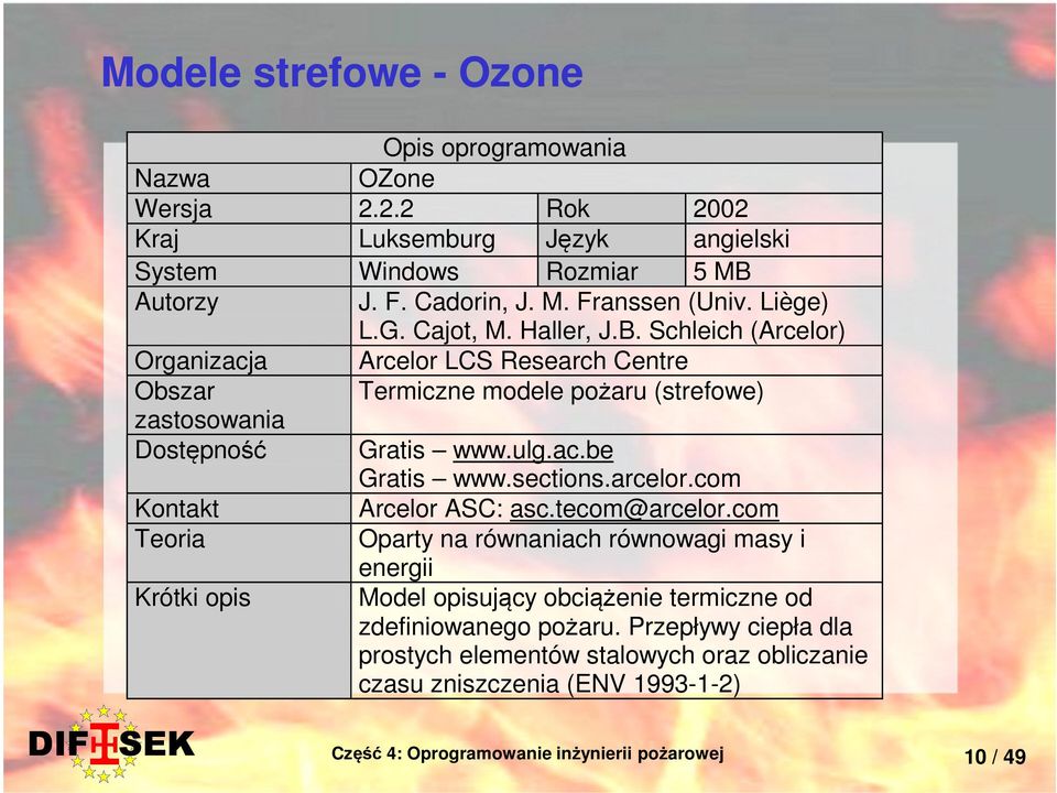 sections.arcelor.com Kontakt Arcelor ASC: asc.tecom@arcelor.