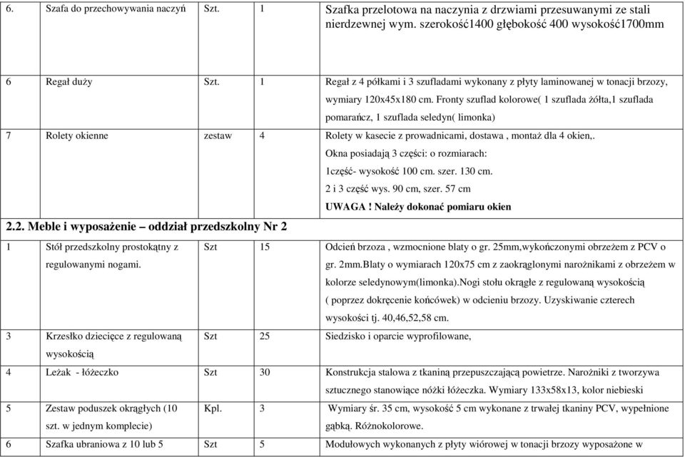 Fronty szuflad kolorowe( 1 szuflada Ŝółta,1 szuflada pomarańcz, 1 szuflada seledyn( limonka) 7 Rolety okienne zestaw 4 Rolety w kasecie z prowadnicami, dostawa, montaŝ dla 4 okien,.