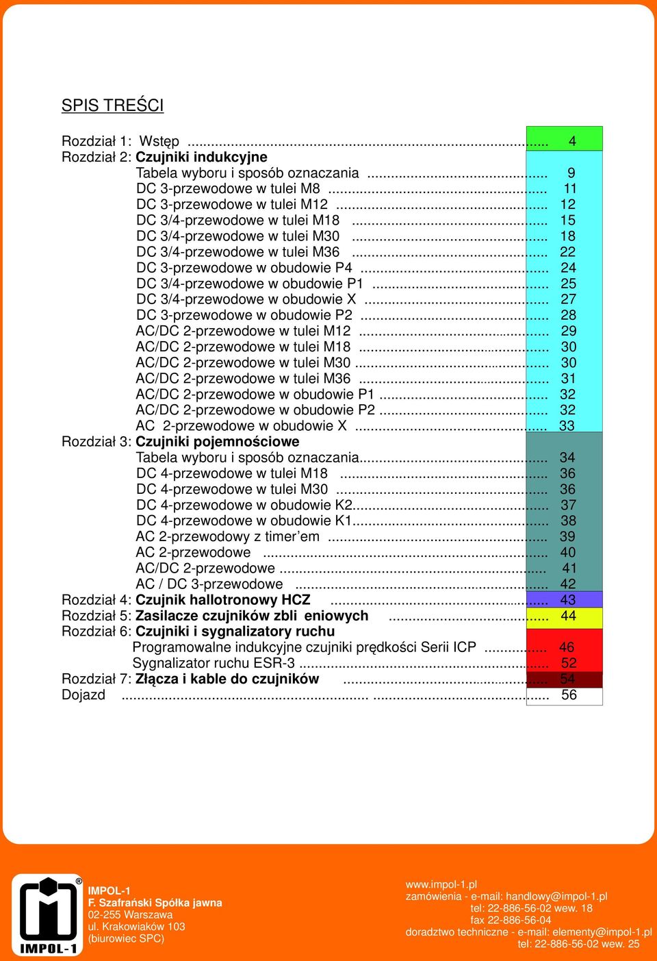 .. 8 A/D -przewodowe w tulei M... 9 A/D -przewodowe w tulei M8... 0 A/D -przewodowe w tulei M0... 0 A/D -przewodowe w tulei M6... A/D -przewodowe w obudowie P... A/D -przewodowe w obudowie P... A -przewodowe w obudowie X.