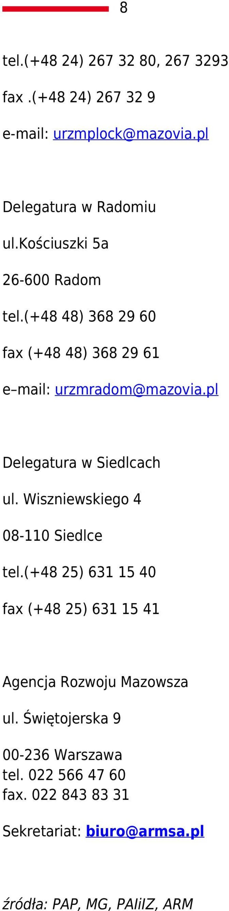 pl Delegatura w Siedlcach ul. Wiszniewskiego 4 08-110 Siedlce tel.