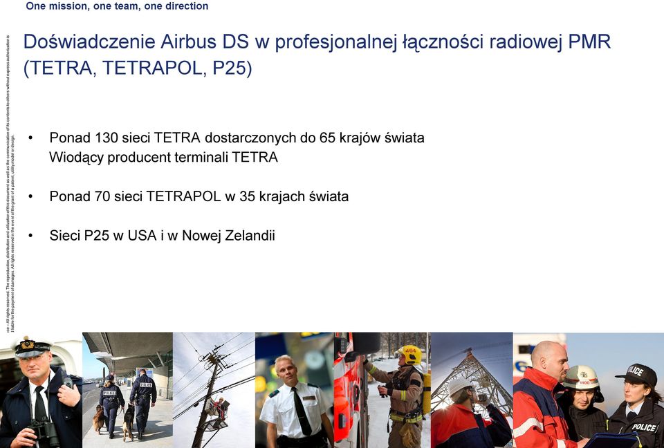 65 krajów świata Wiodący producent terminali TETRA Ponad 70