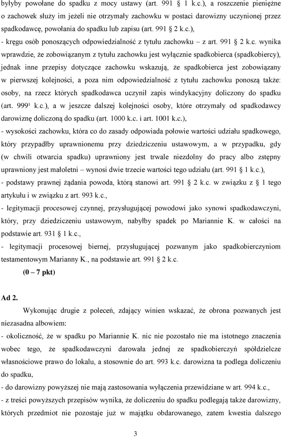 ), - kręgu osób ponoszących odpowiedzialność z tytułu zachowku z art.