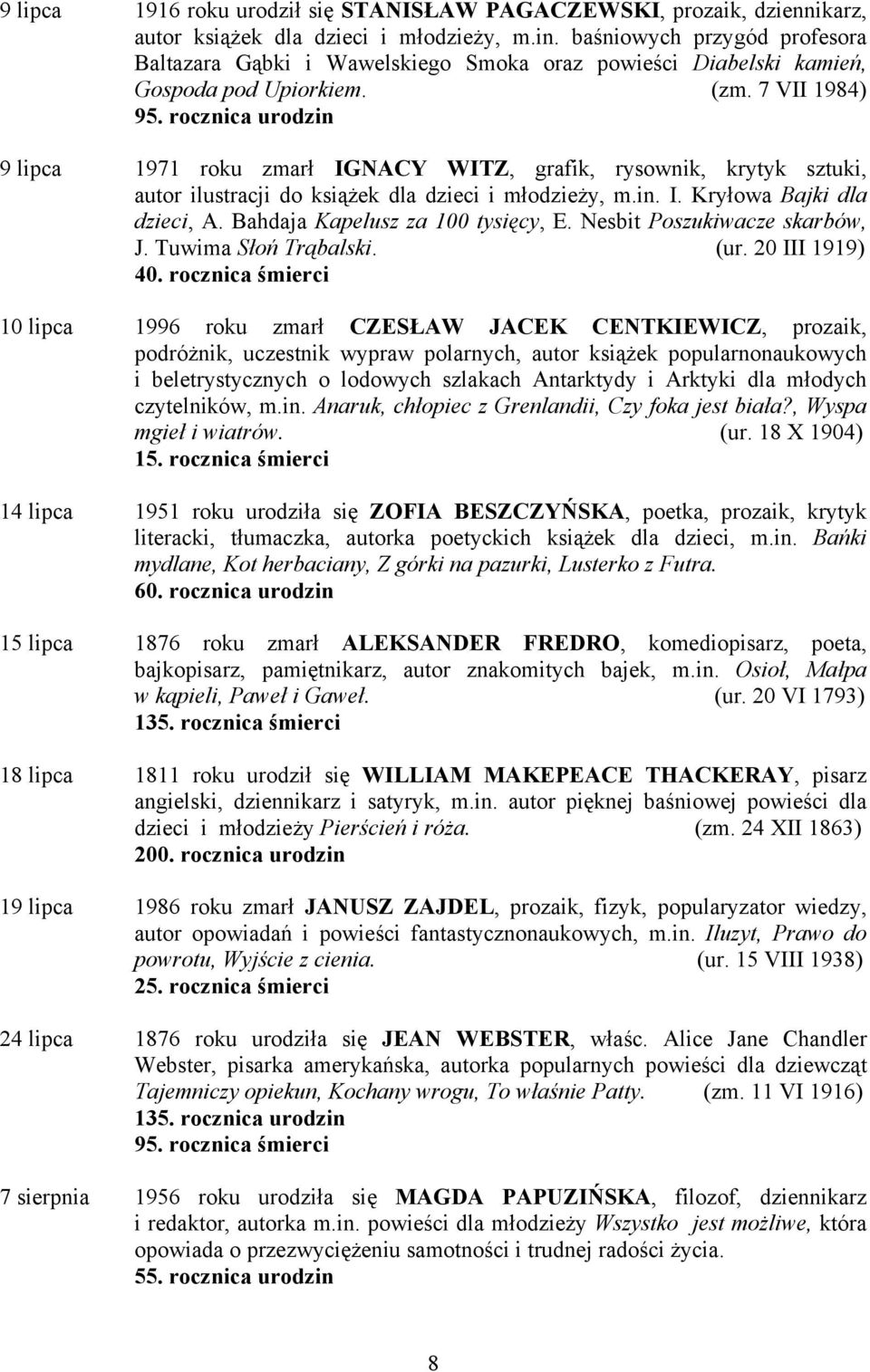 rocznica urodzin 9 lipca 1971 roku zmarł IGNACY WITZ, grafik, rysownik, krytyk sztuki, autor ilustracji do książek dla dzieci i młodzieży, m.in. I. Kryłowa Bajki dla dzieci, A.