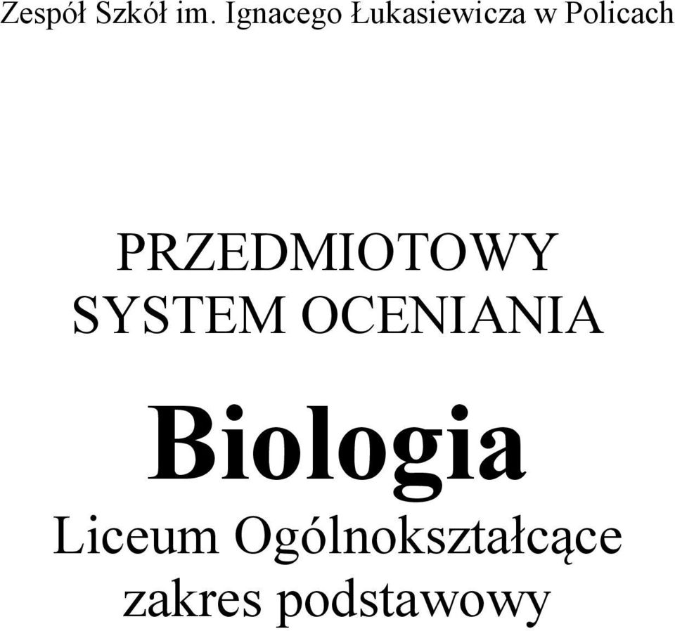 PRZEDMIOTOWY SYSTEM OCENIANIA