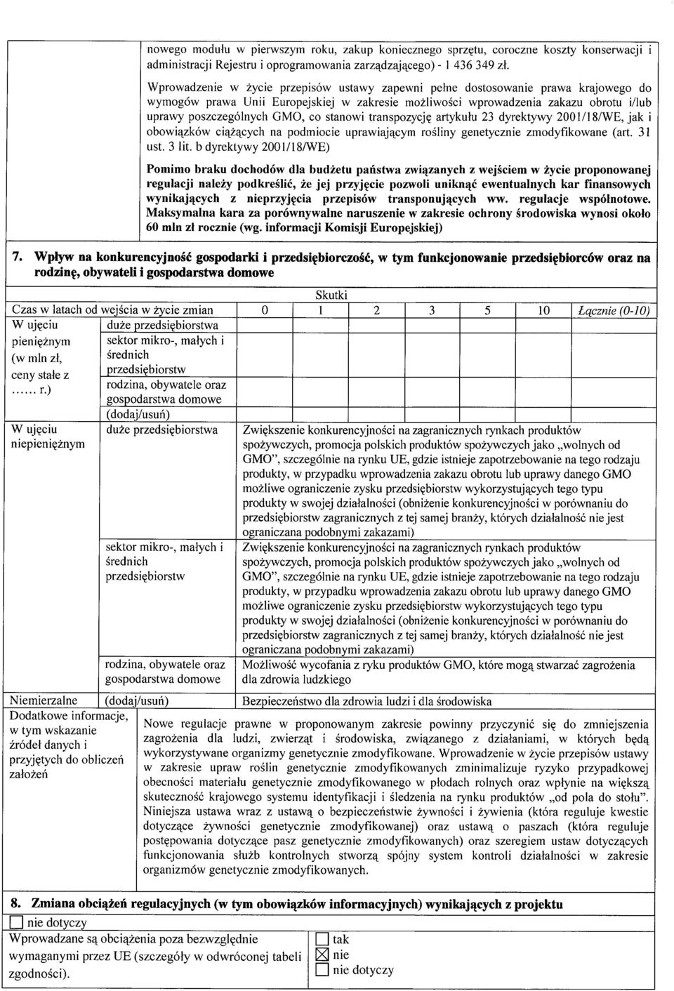 GMO, co stanowi transpozycj ę artyku łu 23 dyrektywy 2001/18/WE, jak i obowiązków ciążących na podmiocie uprawiaj ącym ro śliny genetycznie zmodyfikowane (art. 31 ust. 3 lit.