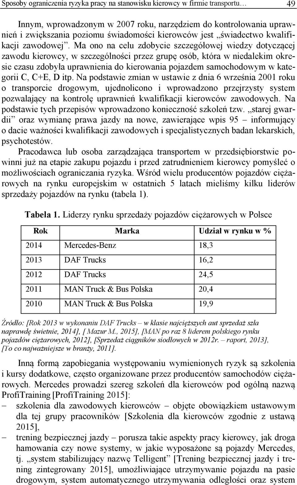 Na r- o da psy Pracodawca winni a- rowych na rynku europejskim w ostatnich 5 latach s (tabela 1). Tabela 1.