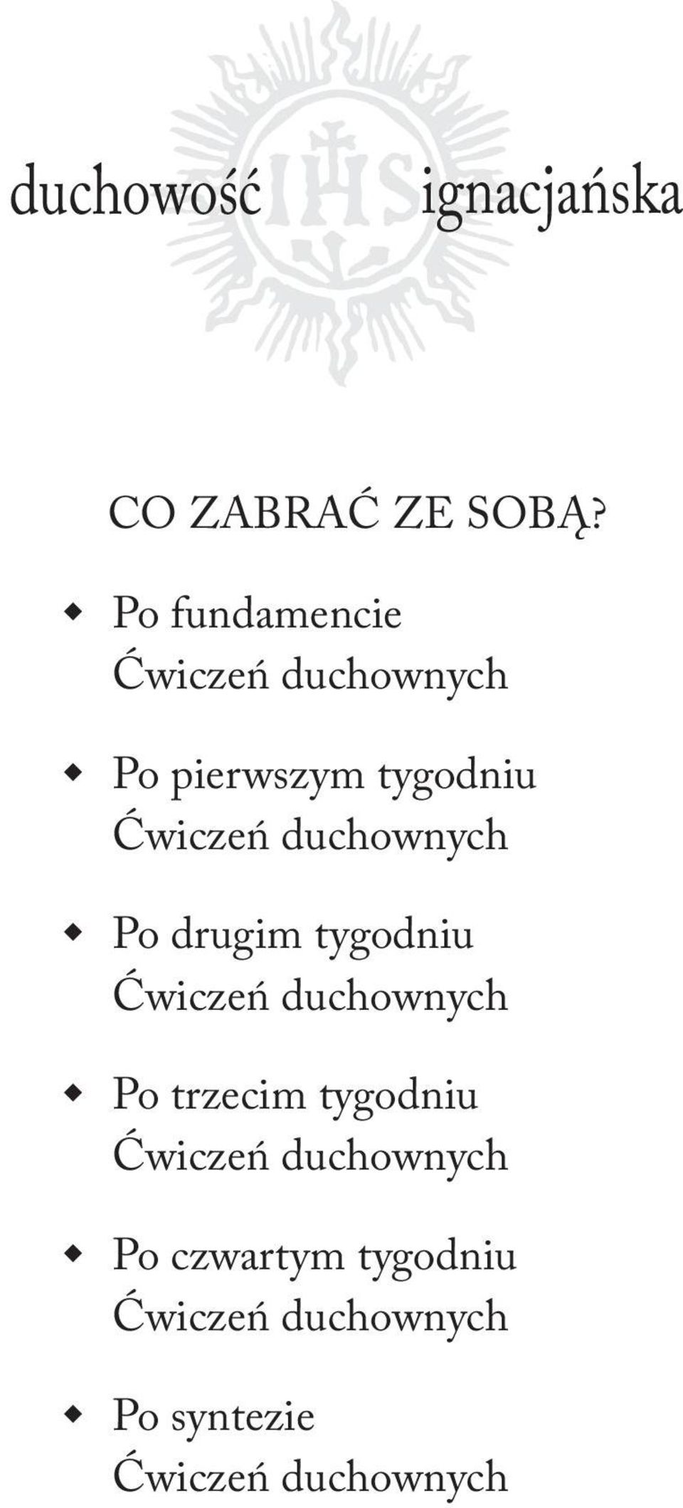 duchownych Po drugim tygodniu Ćwiczeń duchownych Po trzecim