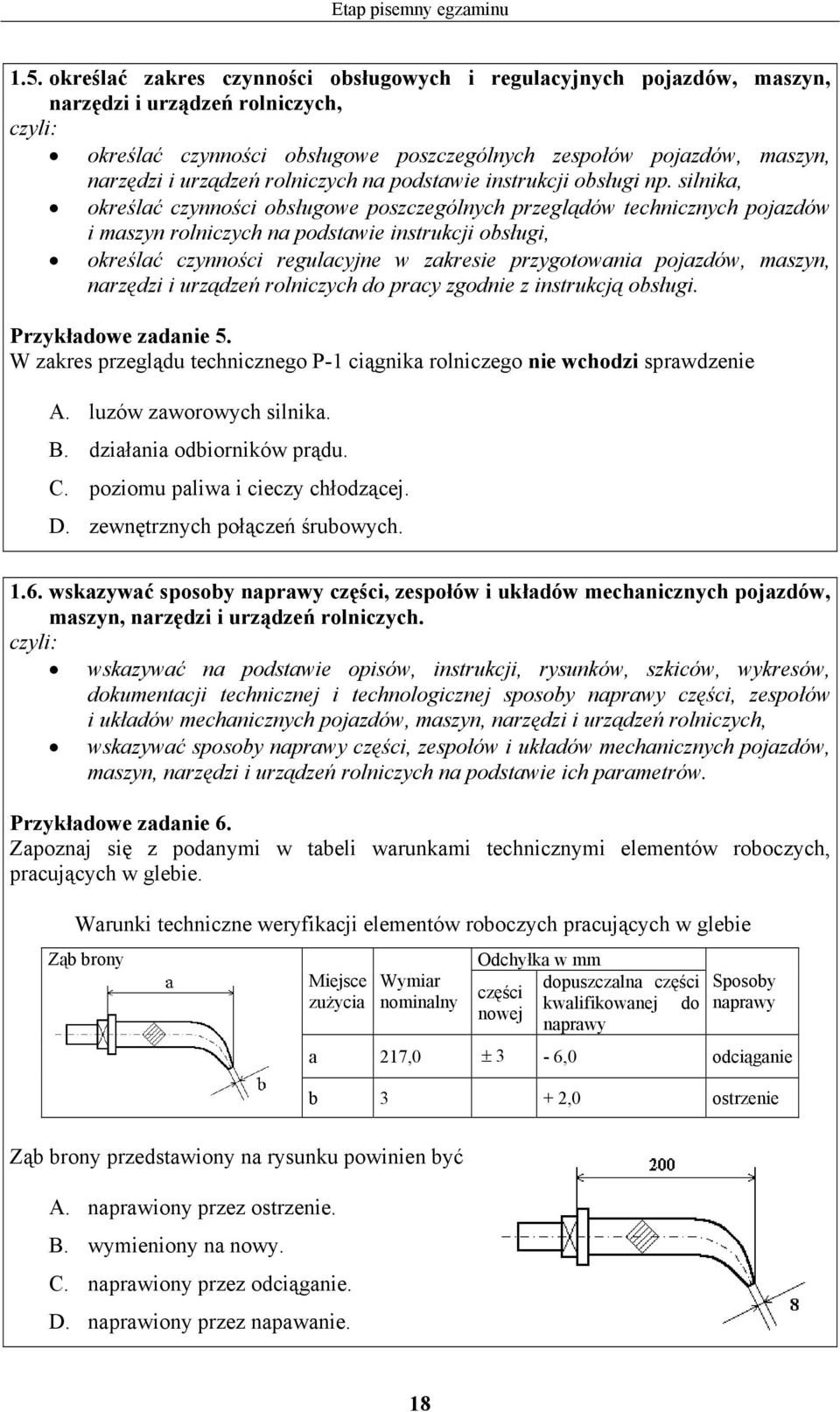 rolniczych na podstawie instrukcji obsługi np.