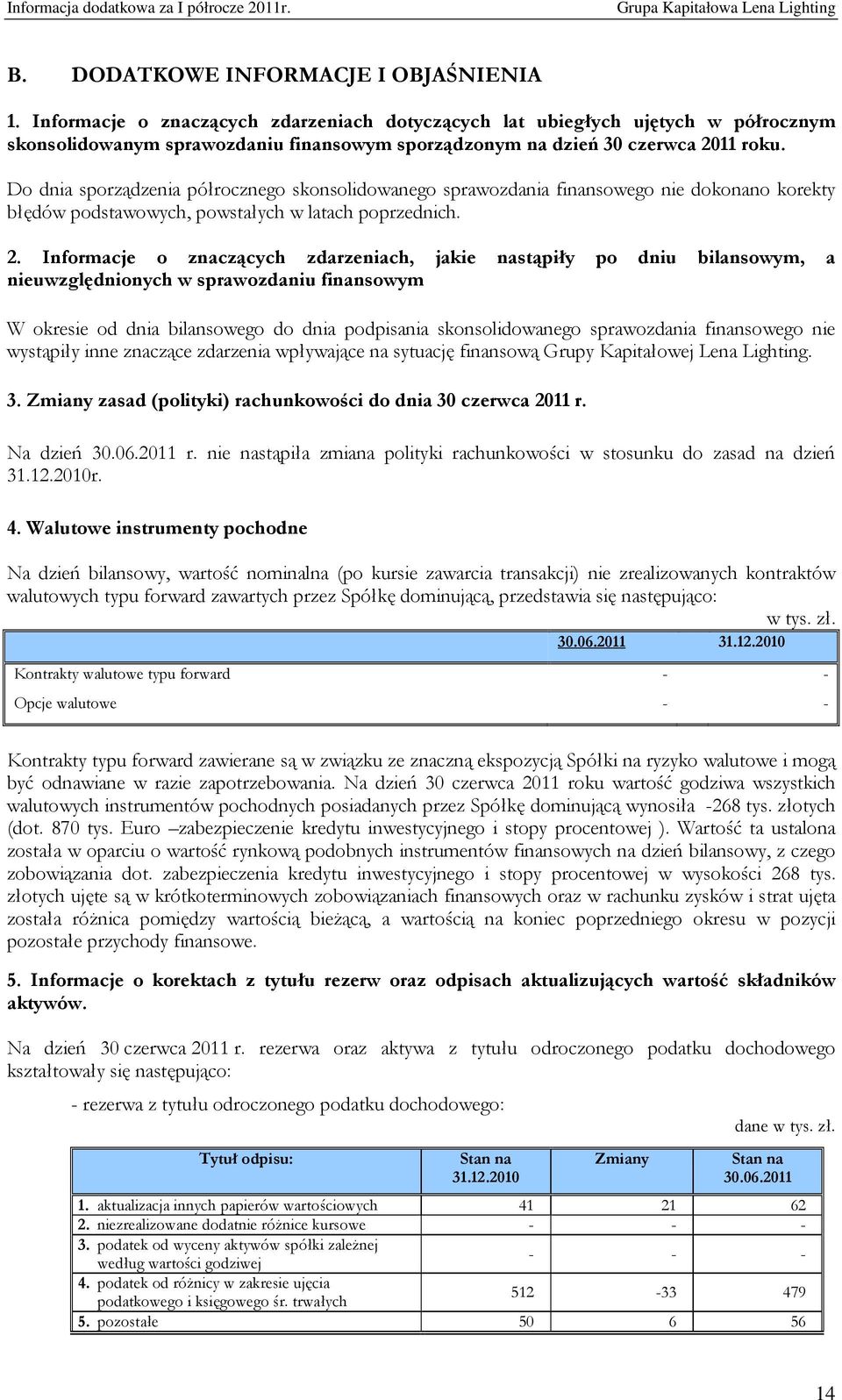 Do dnia sporządzenia półrocznego skonsolidowanego sprawozdania finansowego nie dokonano korekty błędów podstawowych, powstałych w latach poprzednich. 2.