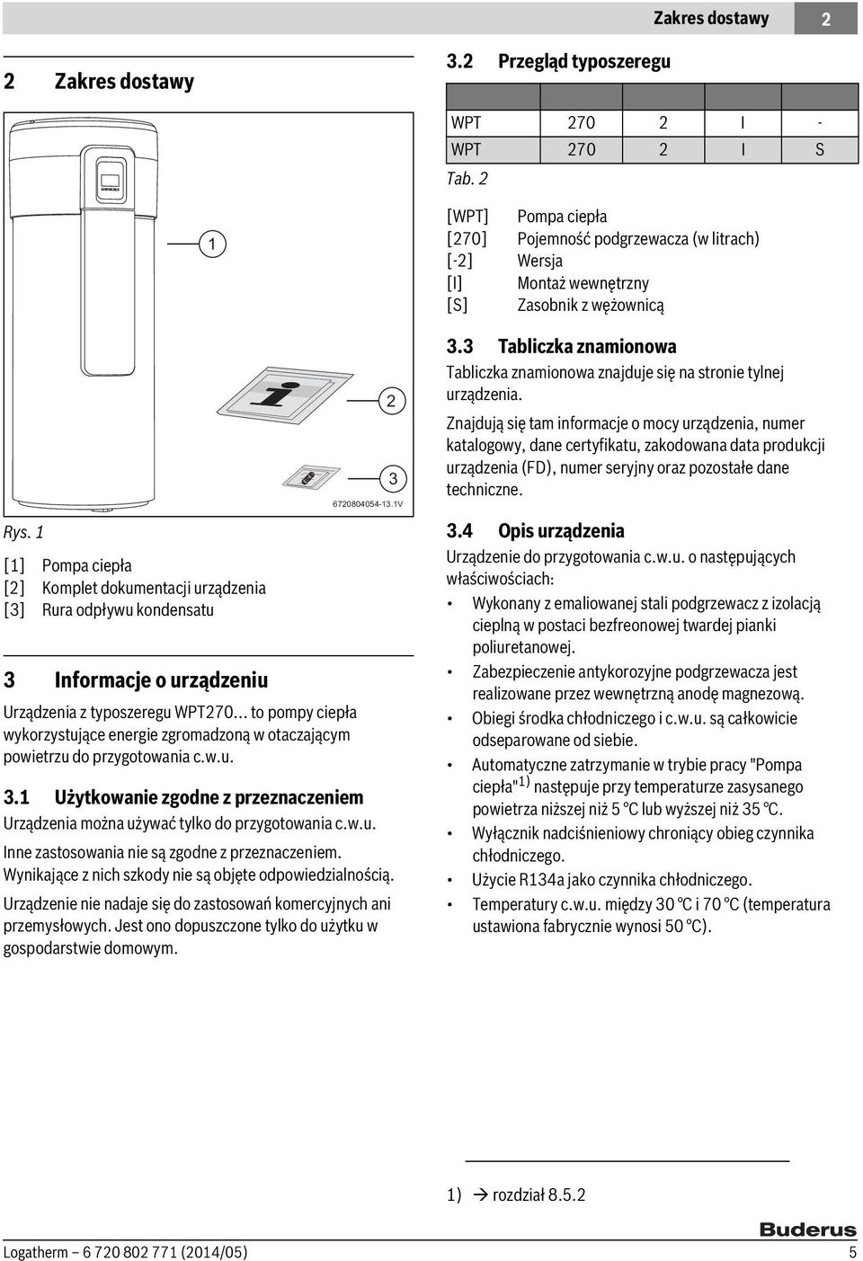 .. to pompy ciepła wykorzystujące energie zgromadzoną w otaczającym powietrzu do przygotowania c.w.u. 3.1 Użytkowanie zgodne z przeznaczeniem Urządzenia można używać tylko do przygotowania c.w.u. Inne zastosowania nie są zgodne z przeznaczeniem.