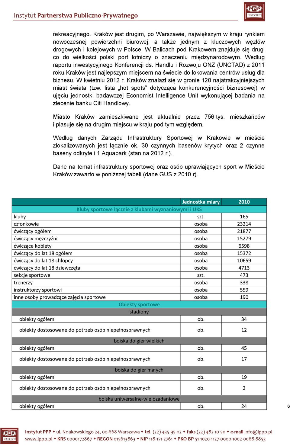 Handlu i Rozwoju ONZ (UNCTAD) z 2011 roku Kraków jest najlepszym miejscem na świecie do lokowania centrów usług dla biznesu. W kwietniu 2012 r.