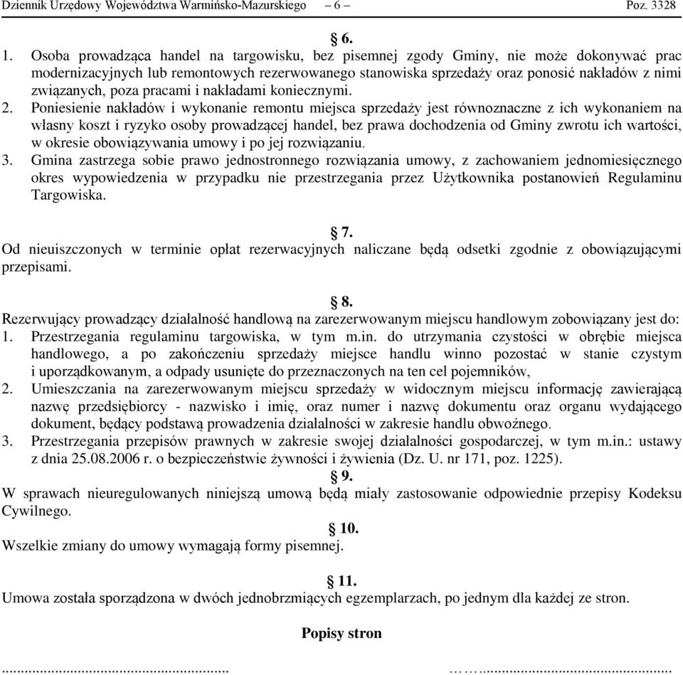 poza pracami i nakładami koniecznymi. 2.