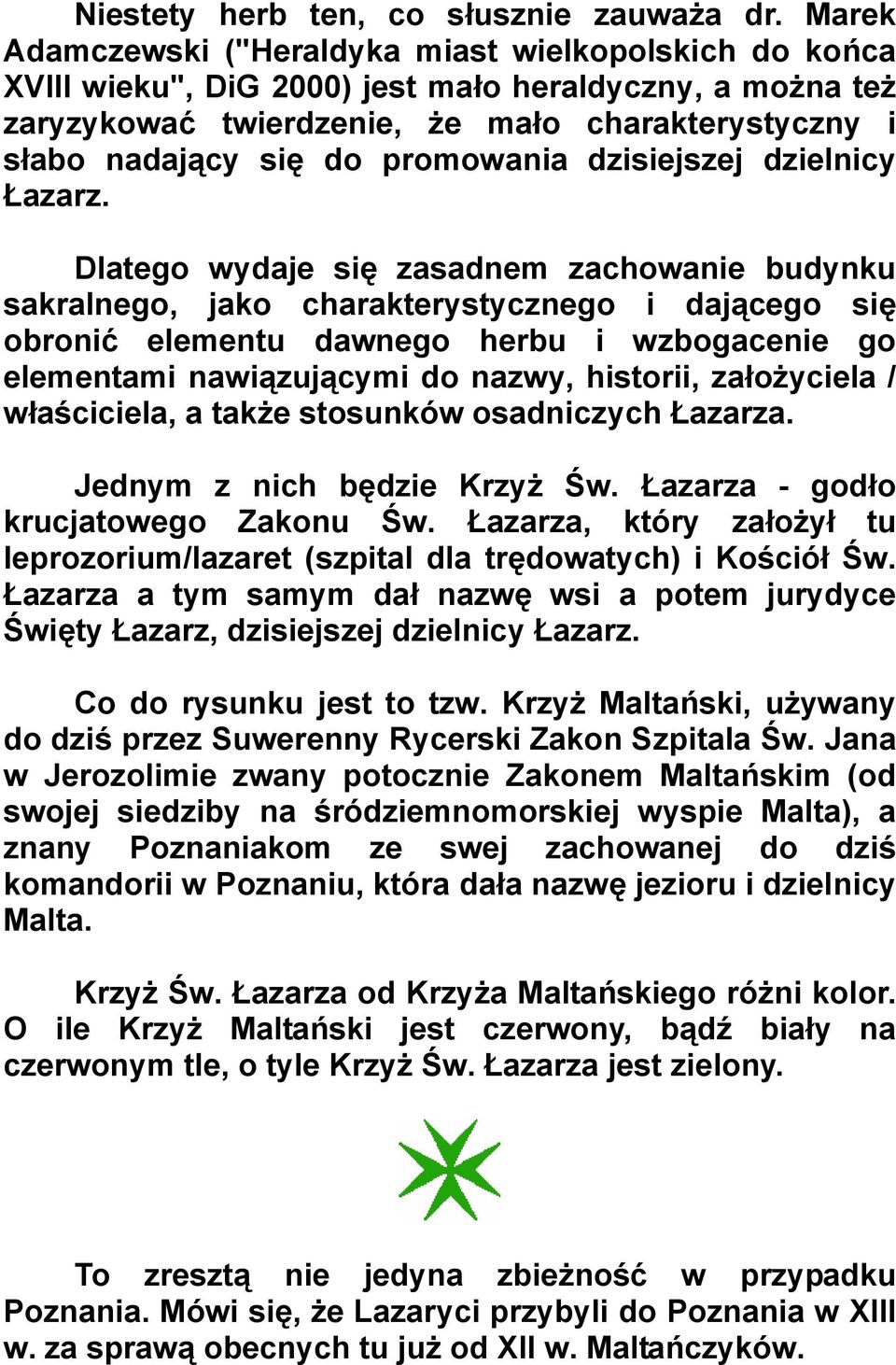 promowania dzisiejszej dzielnicy Łazarz.