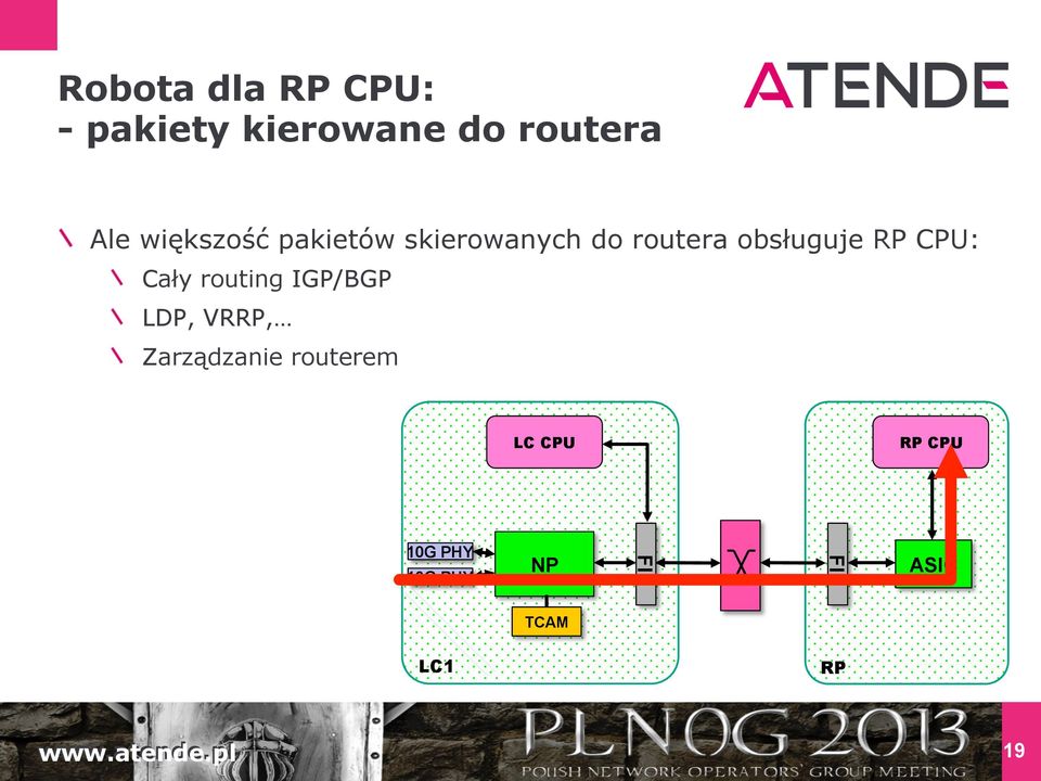 obsługuje :! Cały routing IGP/BGP! LDP, VRRP,!