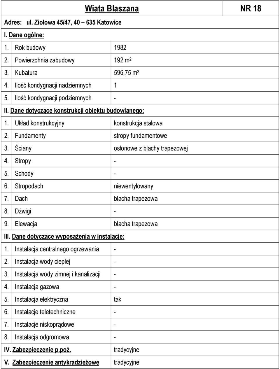 Schody - 6. Stropodach niewentylowany 7. Dach blacha trapezowa 9. Elewacja blacha trapezowa 1.