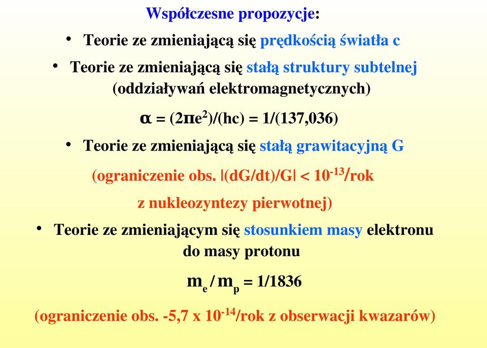 grawitacyjną G (ograniczenie obs.