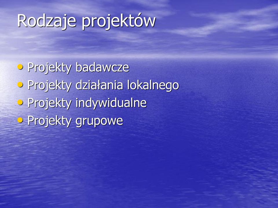 Projekty działania