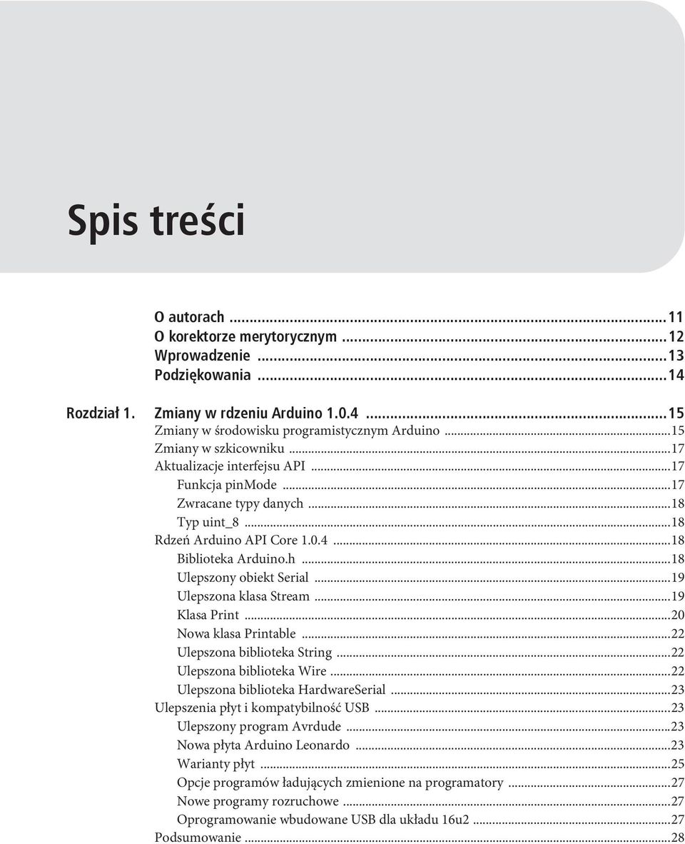 ..19 Ulepszona klasa Stream...19 Klasa Print...20 Nowa klasa Printable...22 Ulepszona biblioteka String...22 Ulepszona biblioteka Wire...22 Ulepszona biblioteka HardwareSerial.