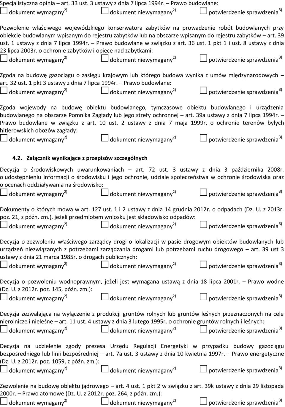 zabytków art. 39 ust. 1 ustawy z dnia 7 lipca 1994r. Prawo budowlane w związku z art. 36 ust. 1 pkt 1 i ust. 8 ustawy z dnia 23 lipca 2003r.