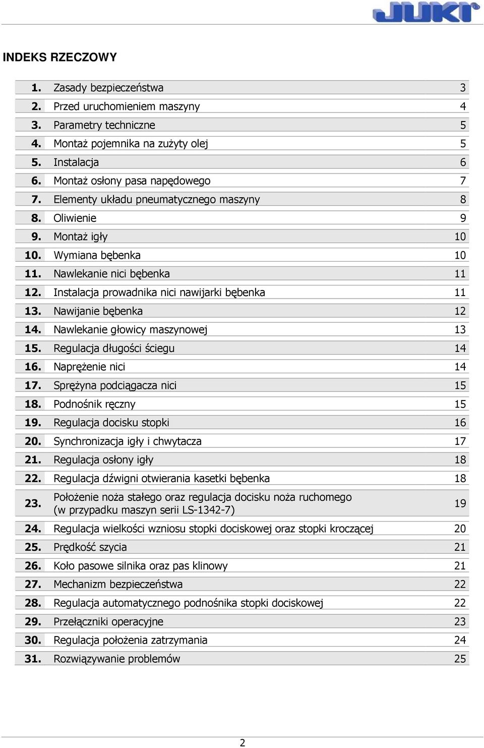 Nawijanie bębenka 12 14. Nawlekanie głowicy maszynowej 13 15. Regulacja długości ściegu 14 16. NapręŜenie nici 14 17. SpręŜyna podciągacza nici 15 18. Podnośnik ręczny 15 19.